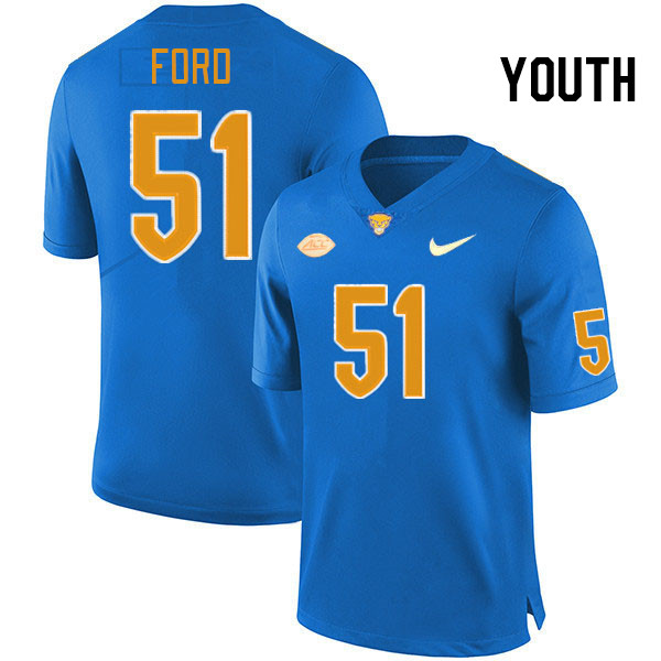 Youth #51 Dorien Ford Pitt Panthers College Football Jerseys Stitched Sale-Royal